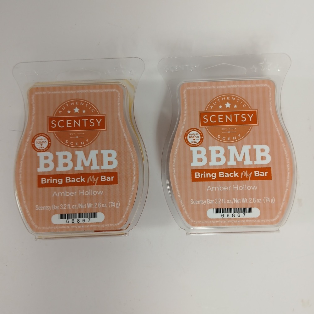 SCENTSY ~ Amber Hollow Wax Bars ~ Lot of 2 ~ Bring Back My Bar NEW READ